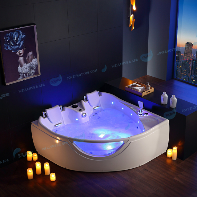 Bañera de remolino acrílico | 2 personas Glass Jacuzzier Corner Massage Spa - Joyee 
