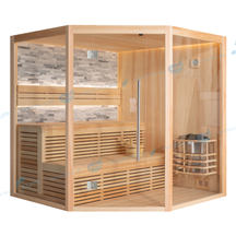 Sala de vapor de sauna seca LED Grey Culture Stone |Alegría