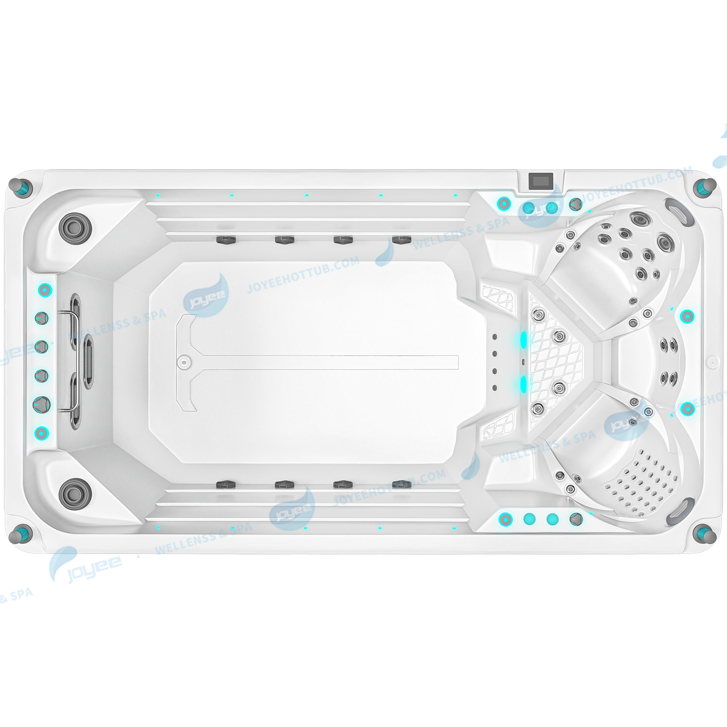 Gran spa con bañera de hidromasaje para nadar al aire libre | Piscinas Natación Spa al aire libre - JOYEE