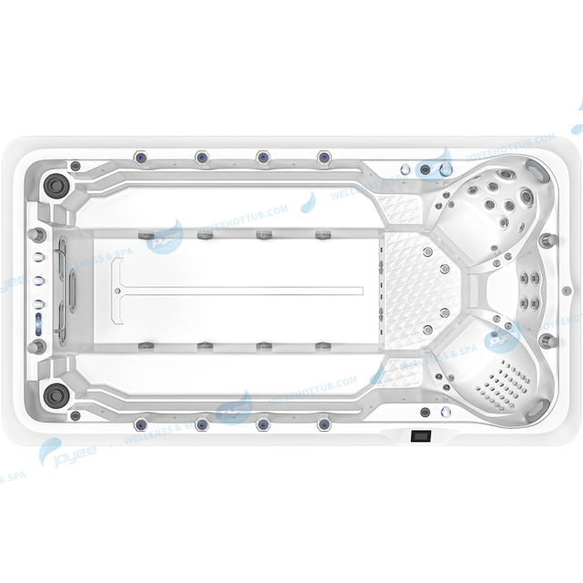 Piscina de fibra de vidrio de Swim Spa | Gran combinación de bañera de hidromasaje de piscina de spa al aire libre - Joyee