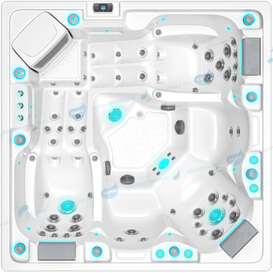 Spa al aire libre con sistema Balboa | Bañera de hidromasaje con chorros de masaje - JOYEE